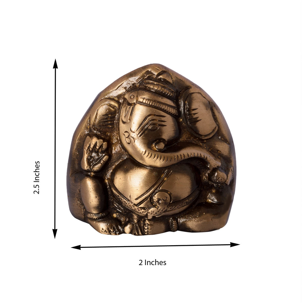 Brass Antique Finish Two Faced Lord Ganesha Kafalo