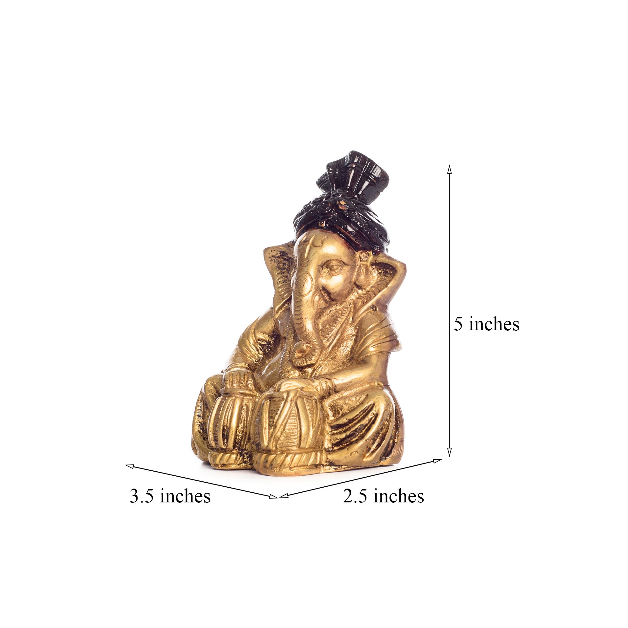 Brass Lord Ganesha Playing Tabla Antique Showpiece Kafalo