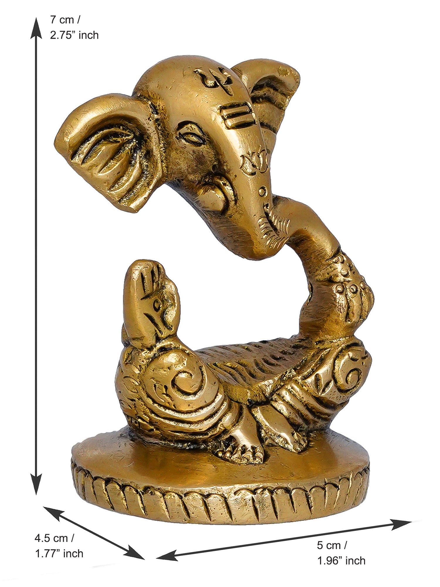 Golden Brass Meditating Lord Ganesha Idol decorative statue Kafalo