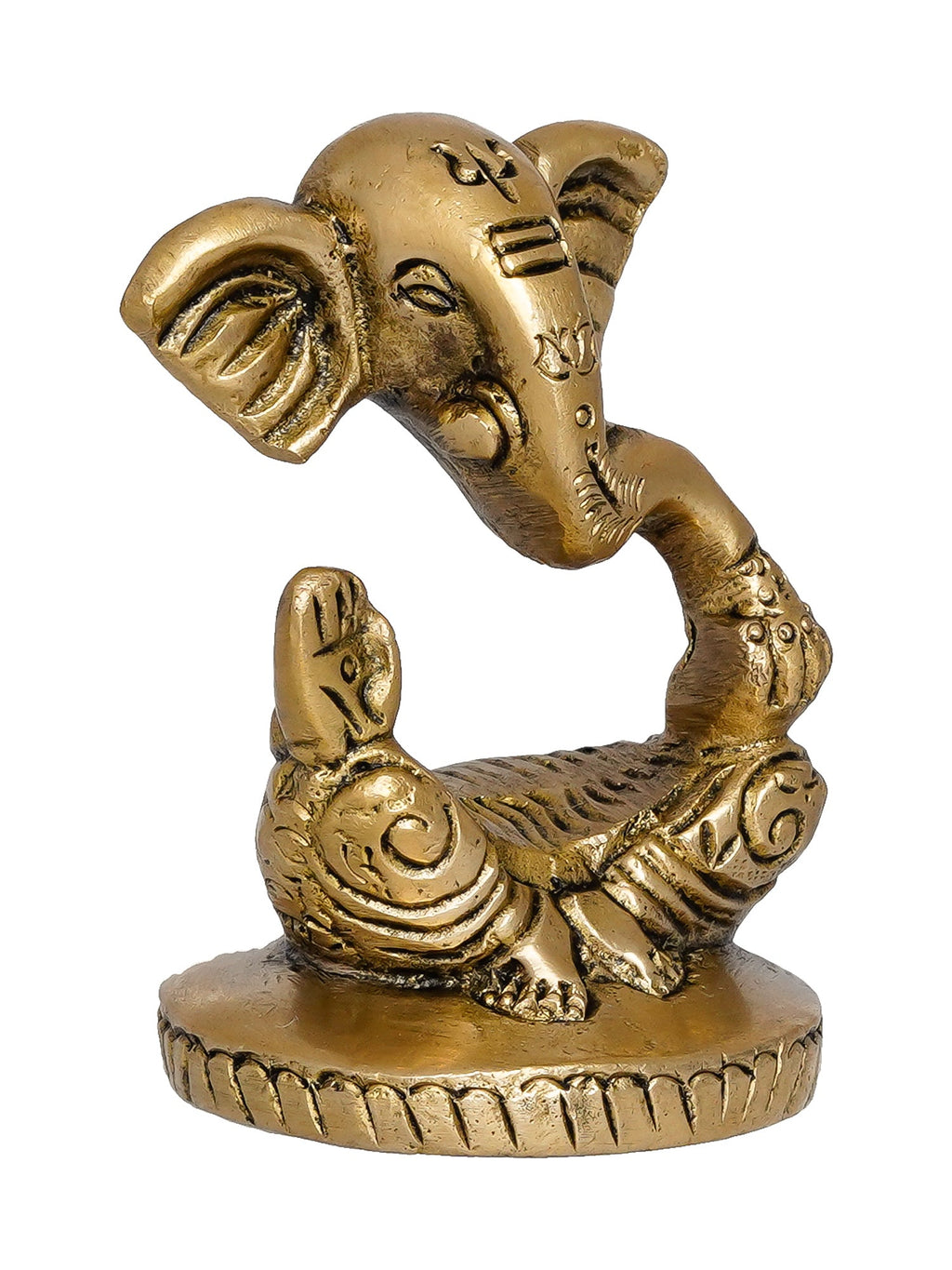 Golden Brass Meditating Lord Ganesha Idol decorative statue Kafalo