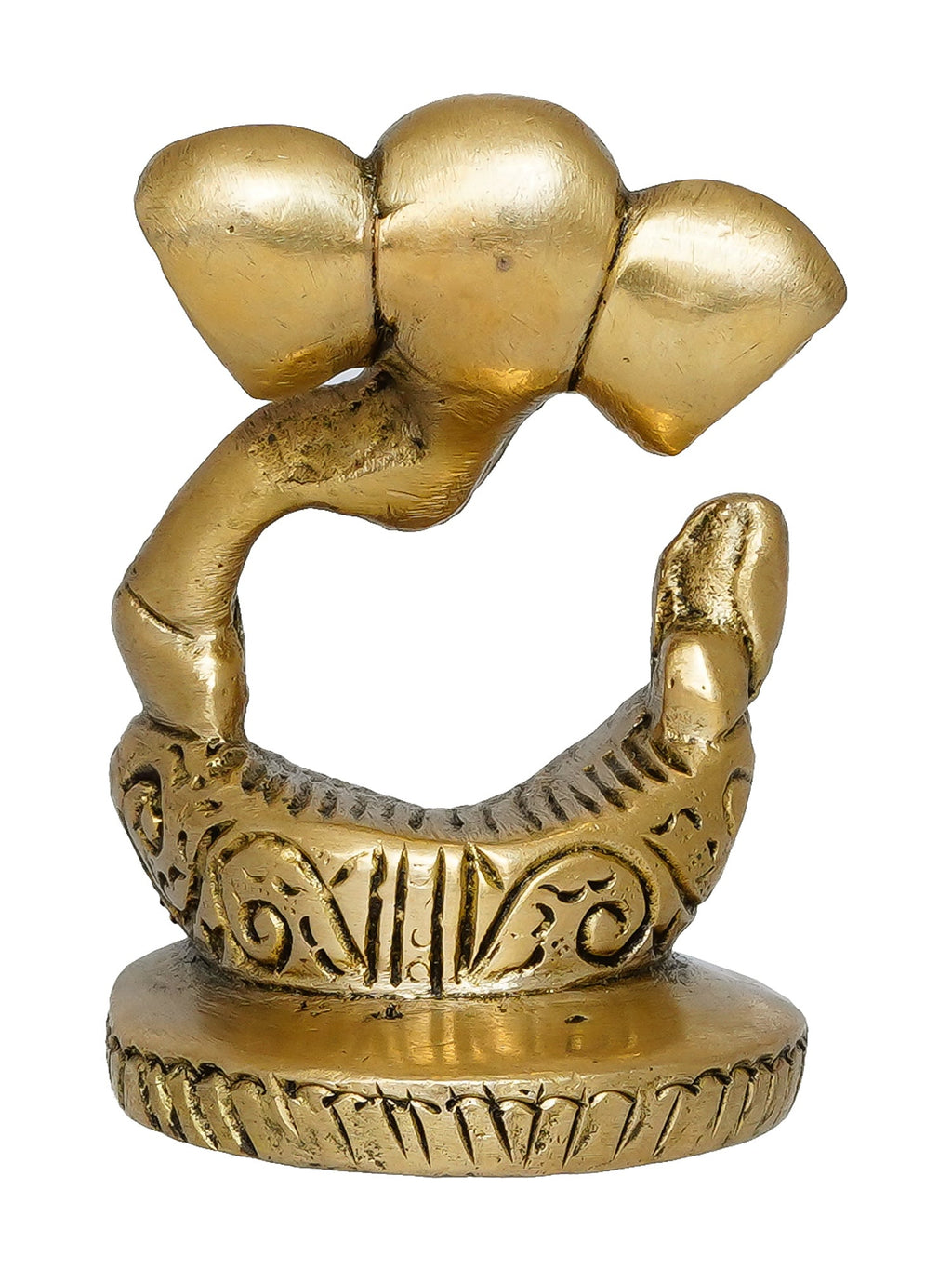 Golden Brass Meditating Lord Ganesha Idol decorative statue Kafalo