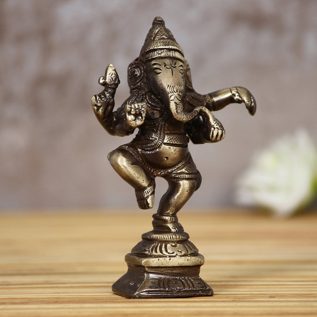 Brass Dancing Lord Ganesha Idol For Home Kafalo