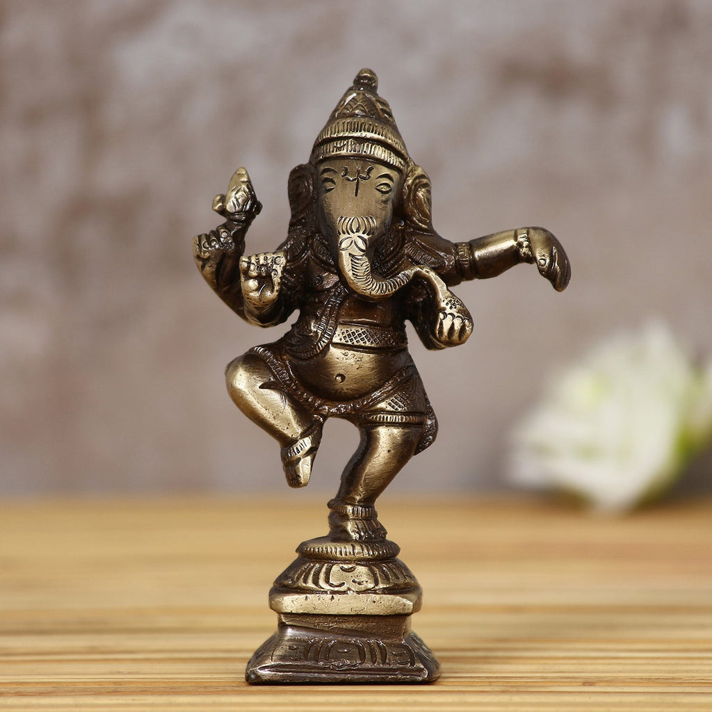 Brass Dancing Lord Ganesha Idol For Home Kafalo