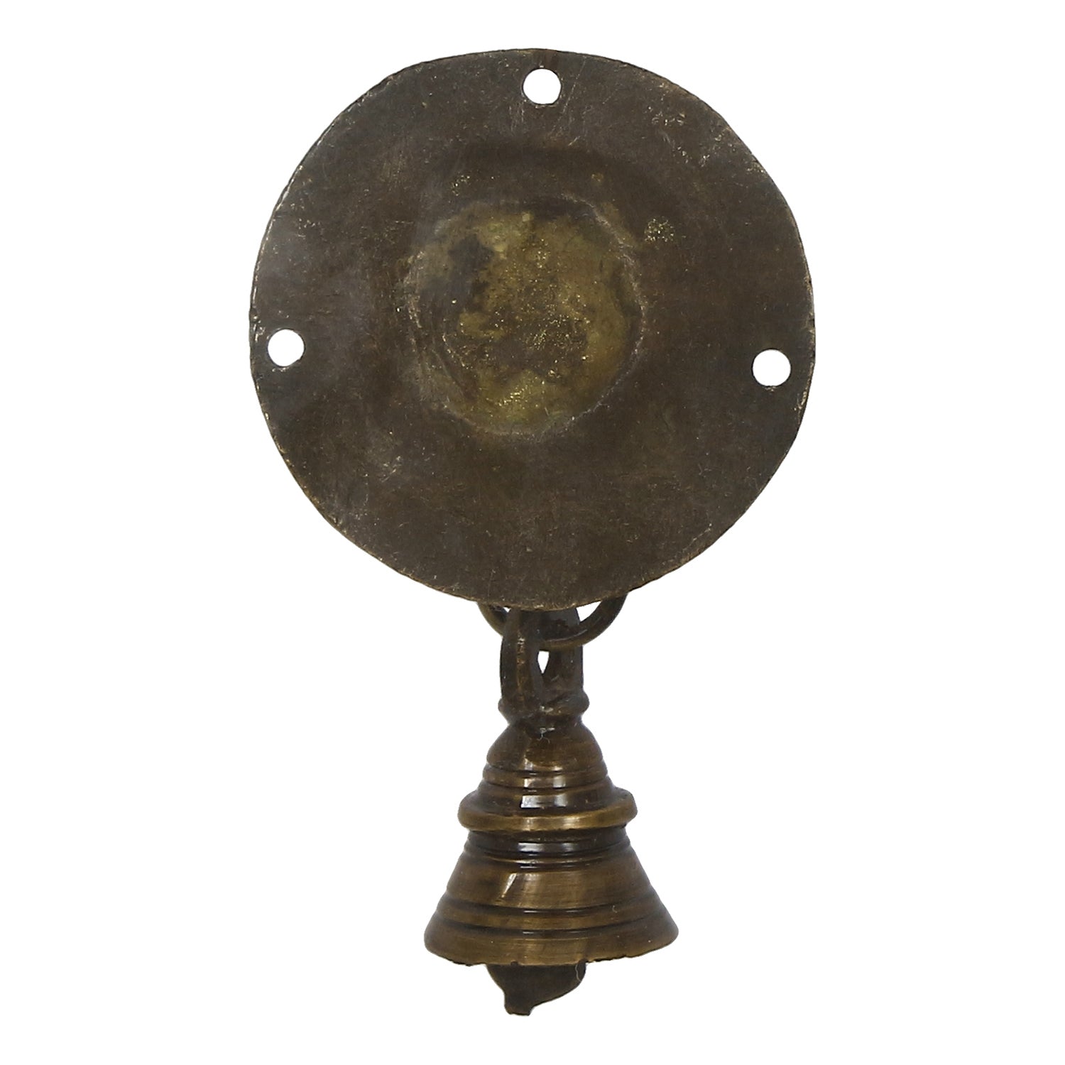 Brown Brass Elephant Face wall Hanging with Bell Decorative Showpiece Kafalo