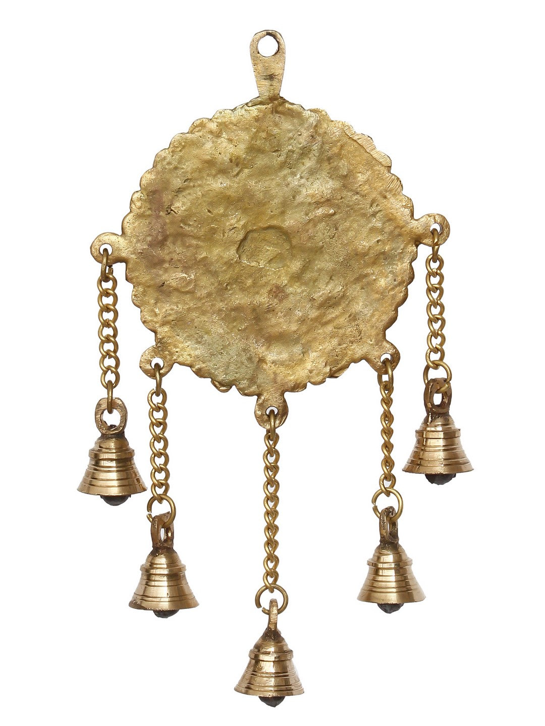 Golden Brass Decorative Lord Ganesha Wall Hanging with 5 Bells Showpiece Kafalo