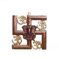 Religious Swastika Om Ganesha Brass Wall Hanging Kafalo