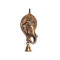 Brass Lord Ganesh Face Wall Hanging With Bell Kafalo