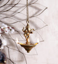 Brass Dancing Ganesha Idol Hanging Diya for 3 Oil Wicks Kafalo