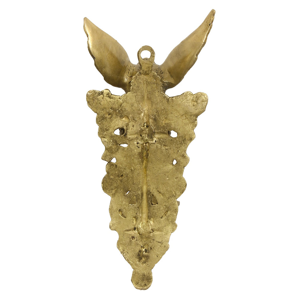 Golden Decorative Handcrafted Parrot Holding Brass wall Hanging Diya for 5 wicks Kafalo