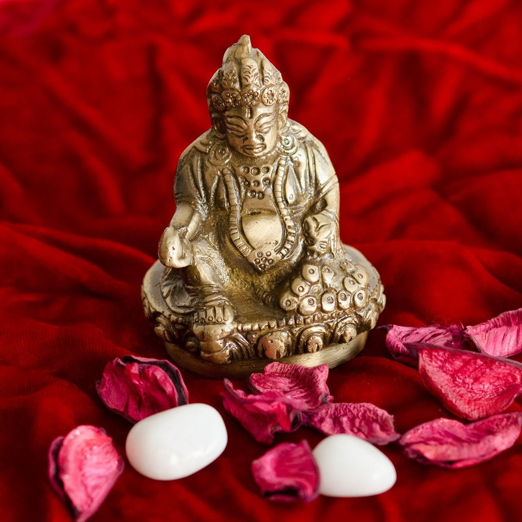 Golden Brass Lord Kuber Statue God Idol Kafalo