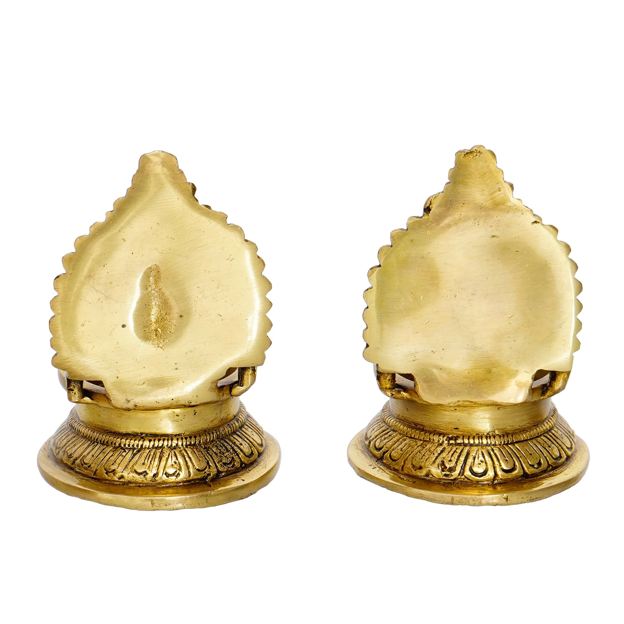 Brown & Gold Laxmi Ganesha Handcrafted Brass Diyas Kafalo