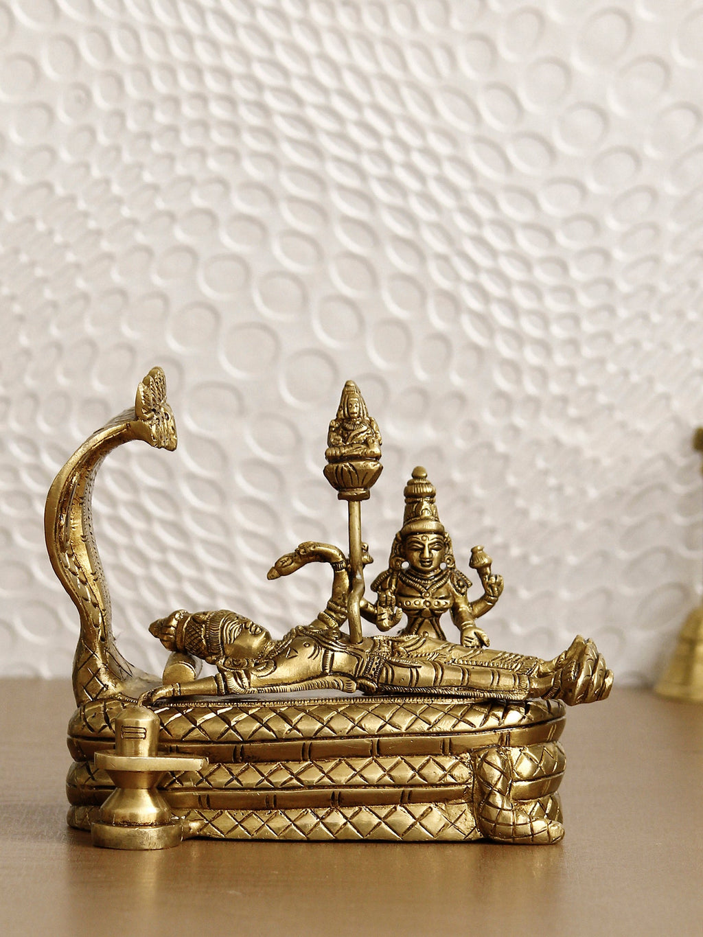 Golden Brass Shri Padmanabhaswamy Idol Kafalo