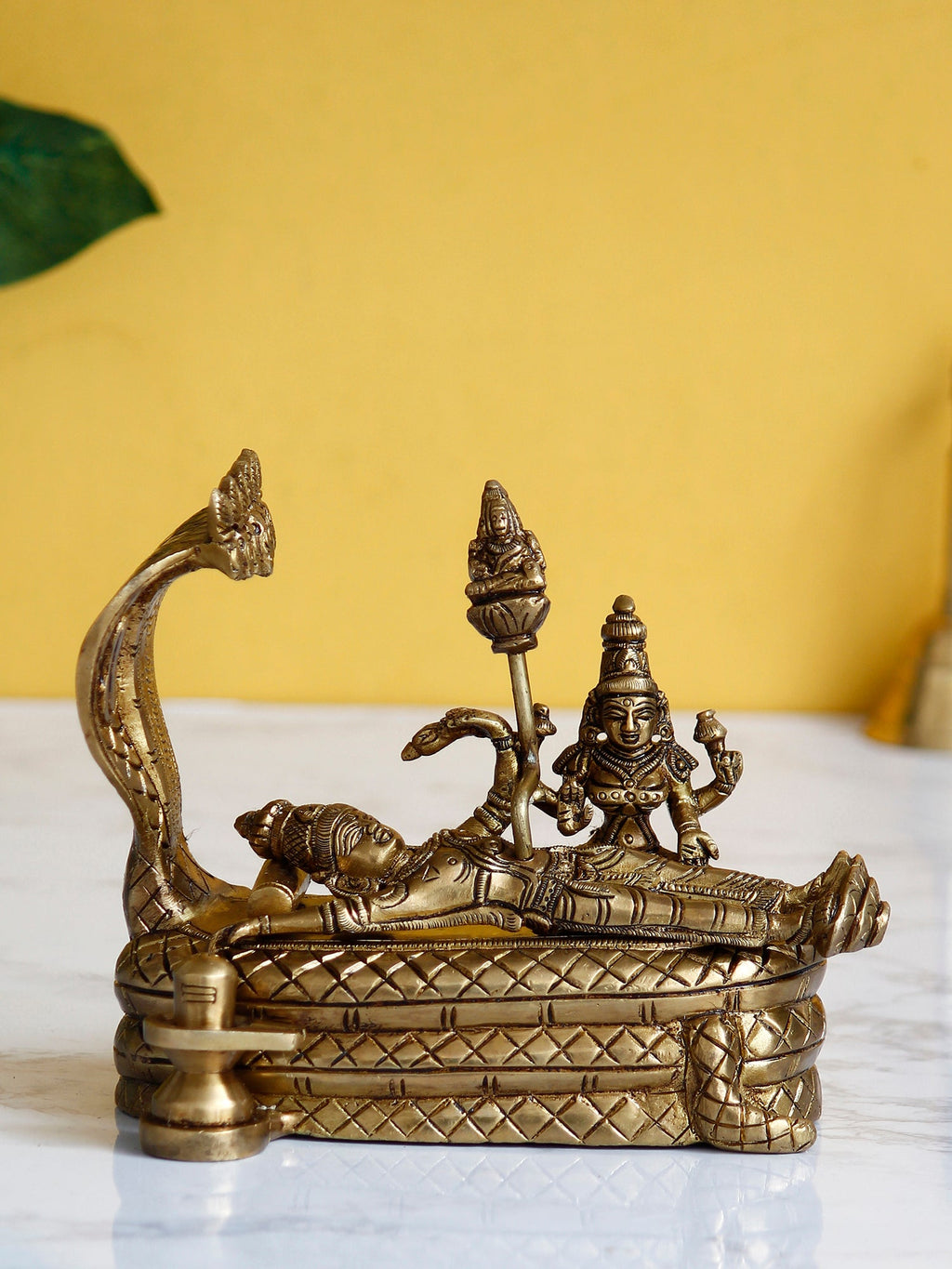 Golden Brass Shri Padmanabhaswamy Idol Kafalo