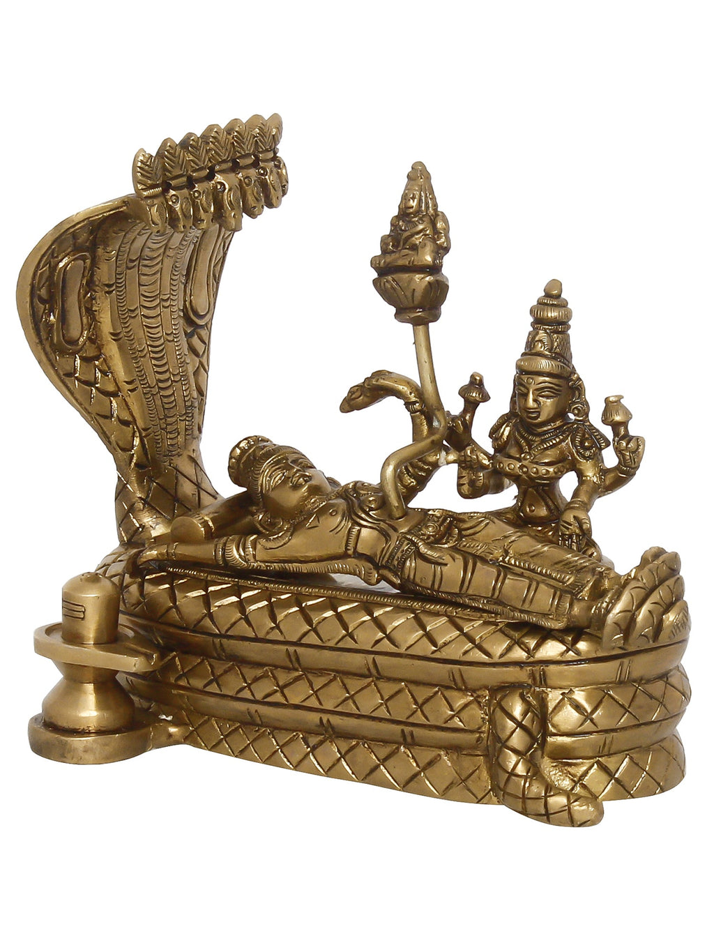 Golden Brass Shri Padmanabhaswamy Idol Kafalo