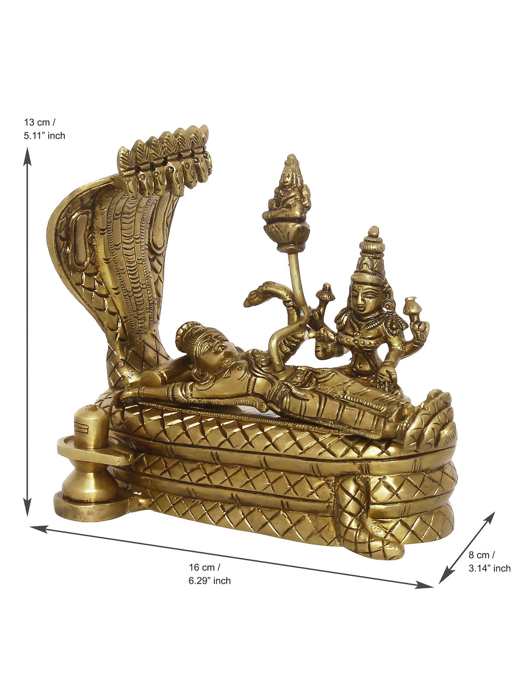 Golden Brass Shri Padmanabhaswamy Idol Kafalo