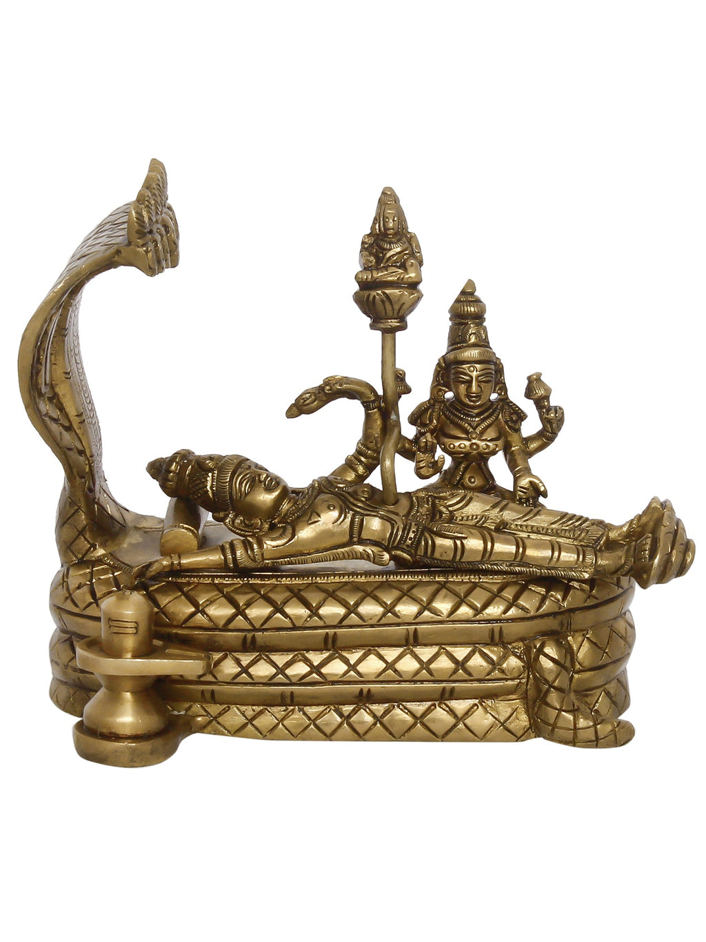 Golden Brass Shri Padmanabhaswamy Idol Kafalo