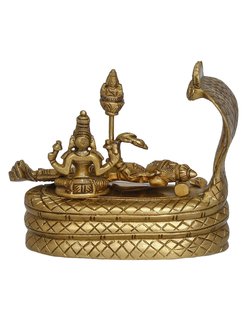 Golden Brass Shri Padmanabhaswamy Idol Kafalo