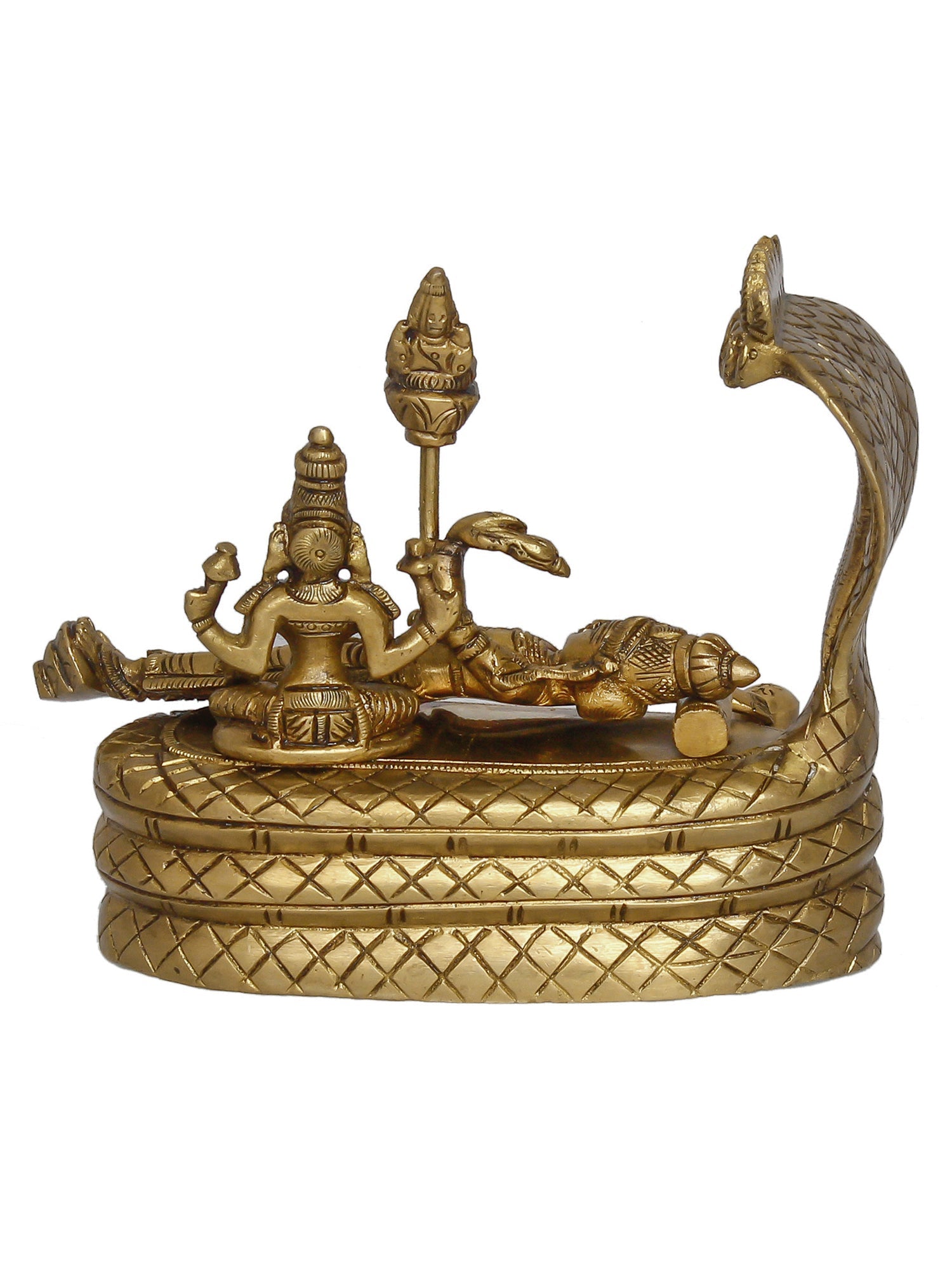 Golden Brass Shri Padmanabhaswamy Idol Kafalo