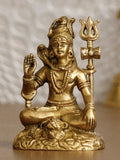 Golden Brass Handcrafted Blessing Lord Shiva Idol Kafalo