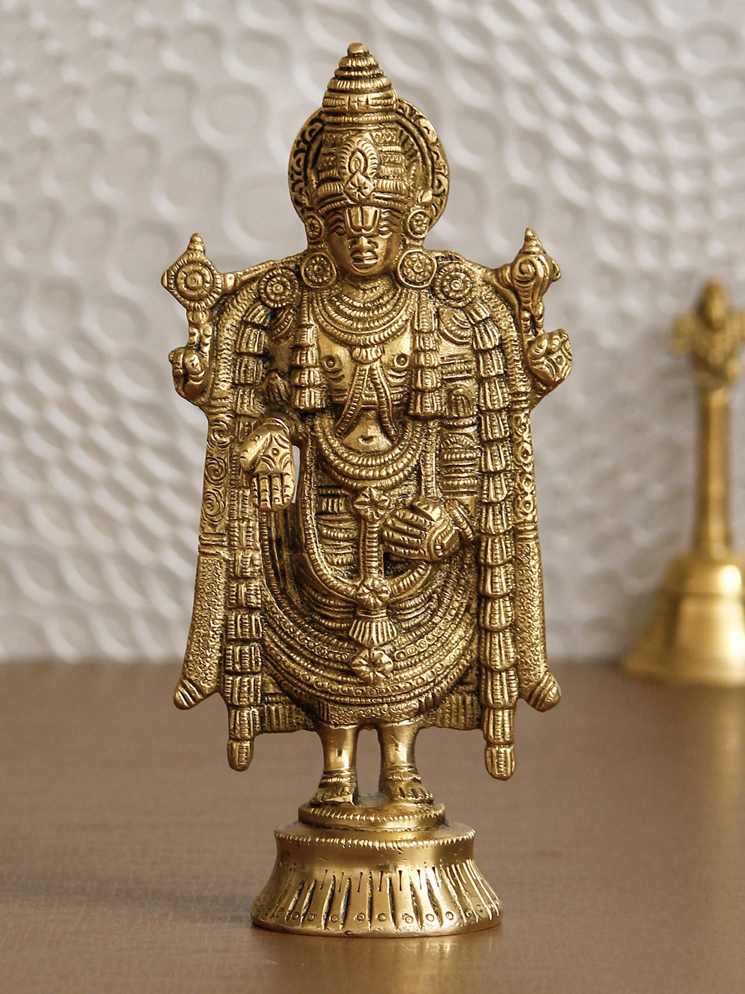 Golden Brass Handcrafted Tirupati Balaji Idol Kafalo