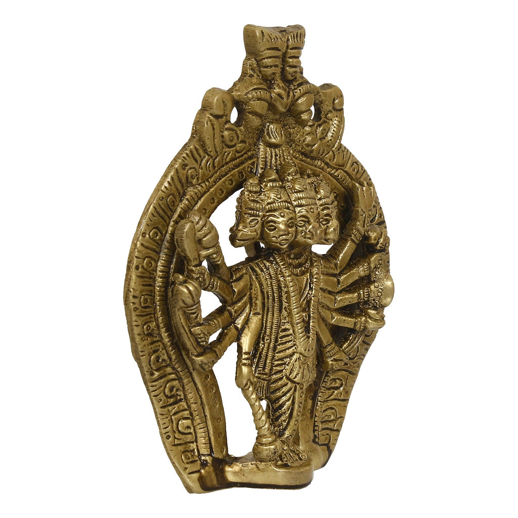 Golden Brass Lord Panchmukhi Hanuman Statue Kafalo