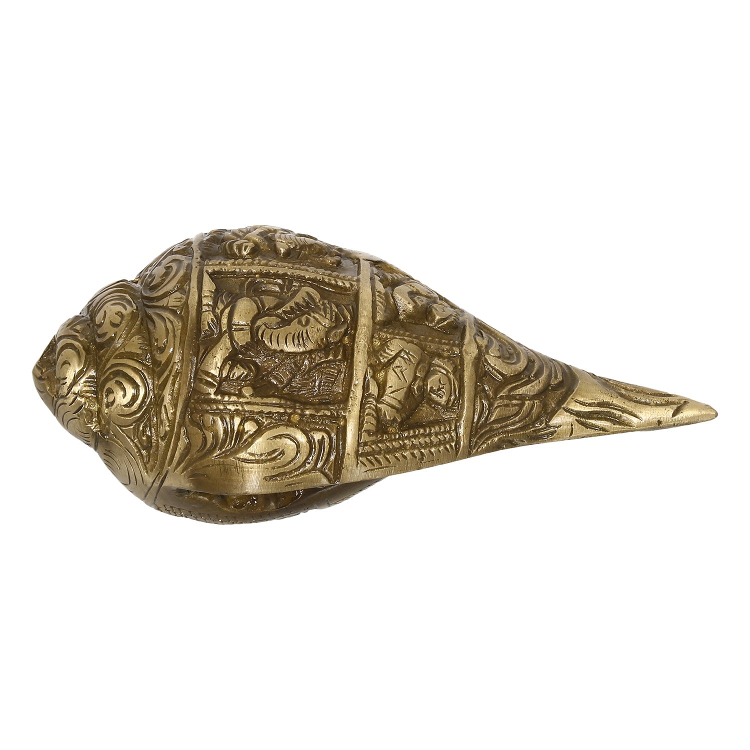 Golden Brass Auspicious Lord Ganesha Shankh/Conch Kafalo