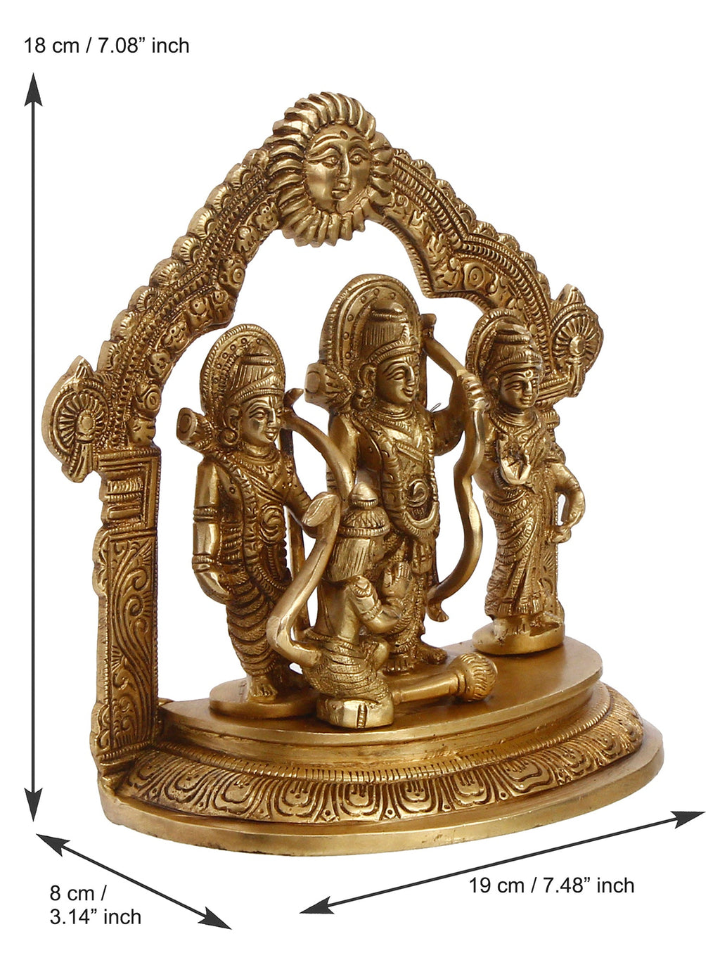 Golden Brass Handcrafted Ram Darbar Idol Kafalo