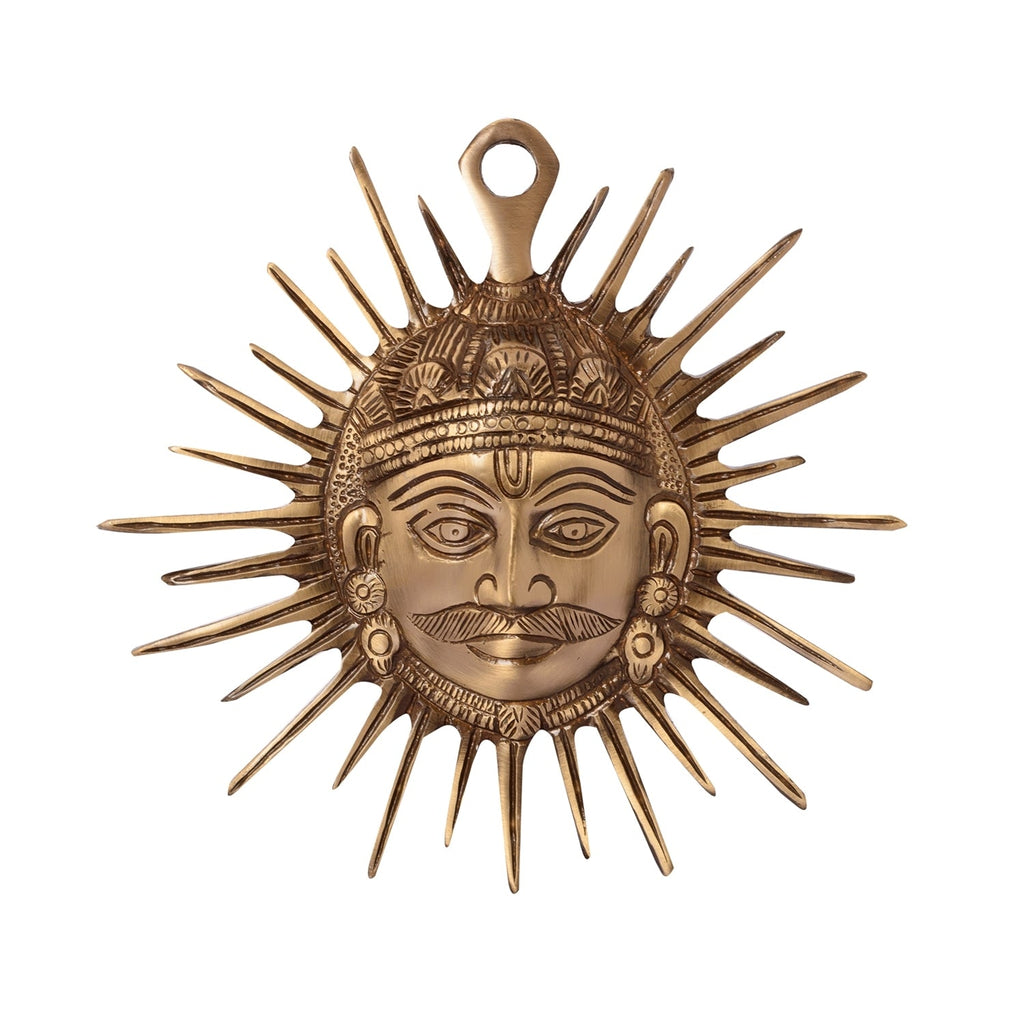 Smiling Surya Brass Wall Hanging Kafalo