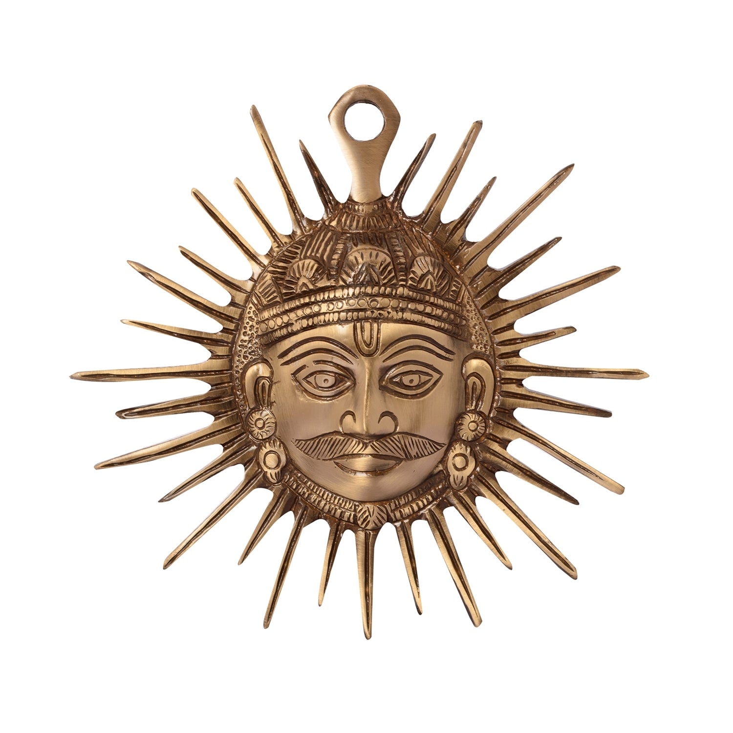 Smiling Surya Brass Wall Hanging Kafalo