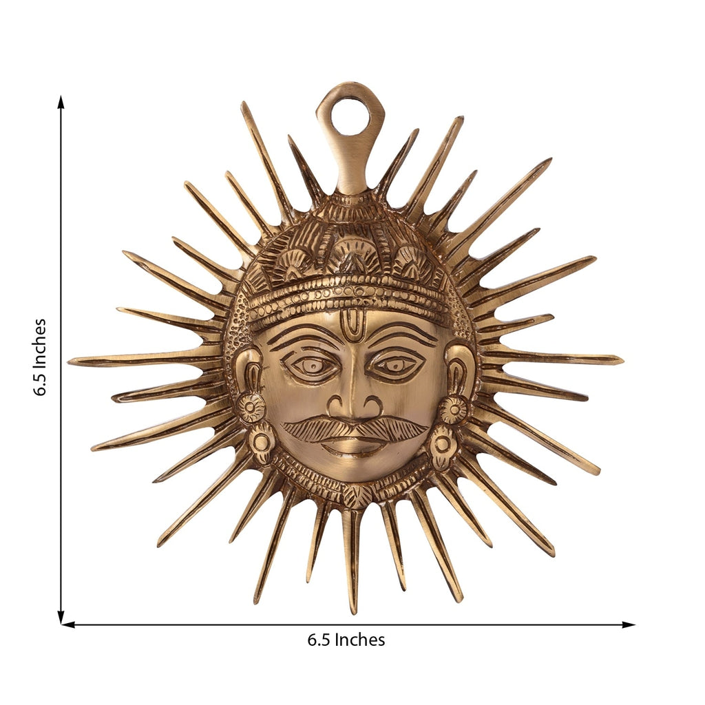 Smiling Surya Brass Wall Hanging Kafalo
