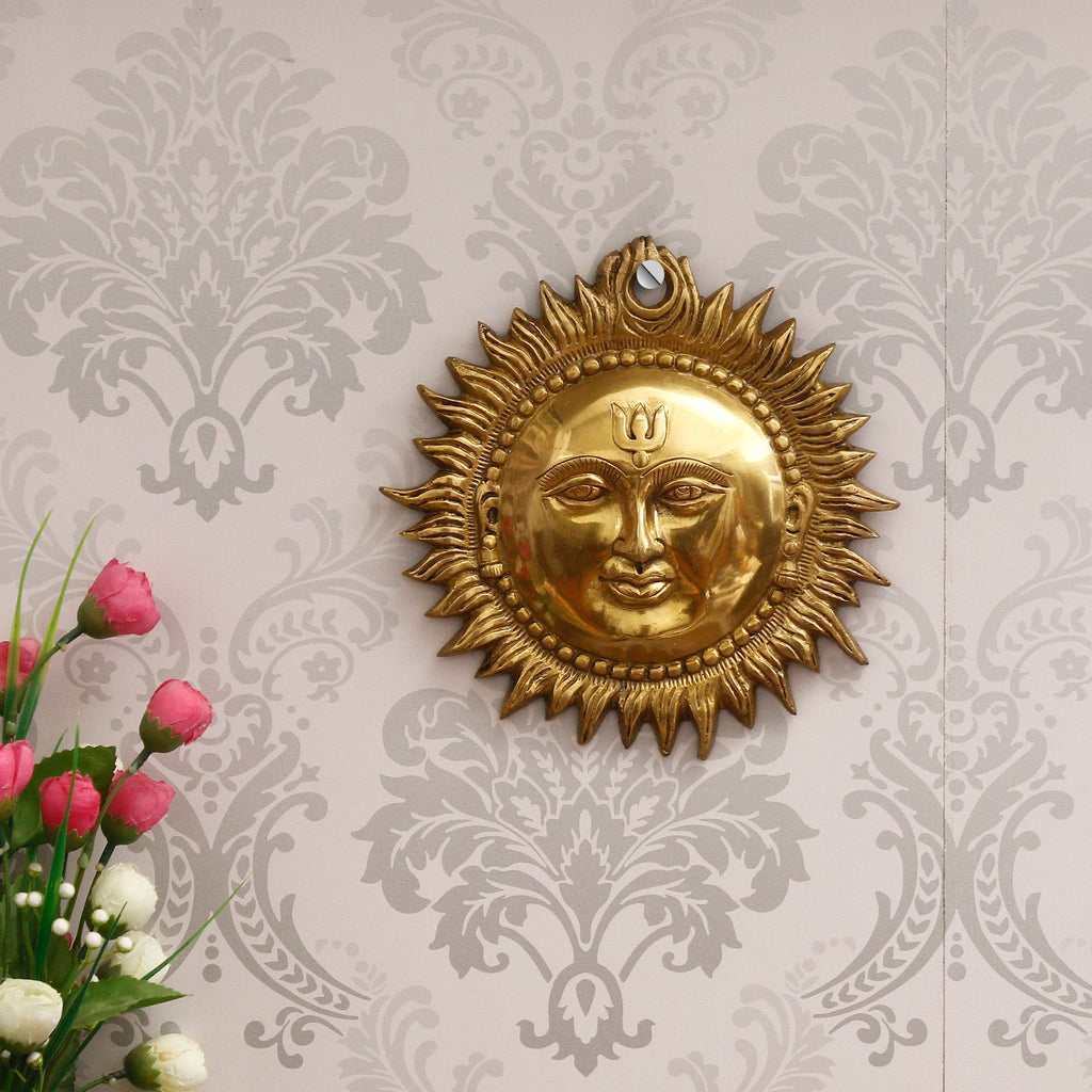 Decorative Golden Brass Sun Wall Hanging Kafalo