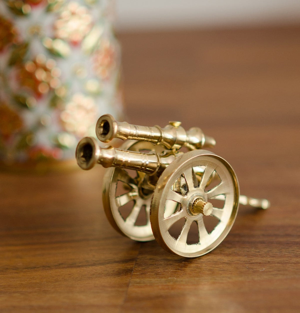 Gold Brass Decorative Cannon Showpiece for Home DÃ©cor Kafalo