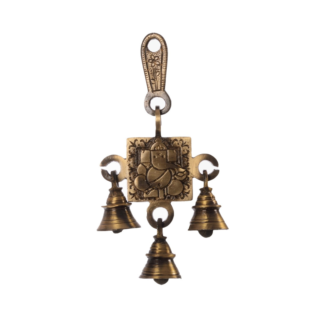 Lord Ganesha Brass Wall Hanging Bells Kafalo