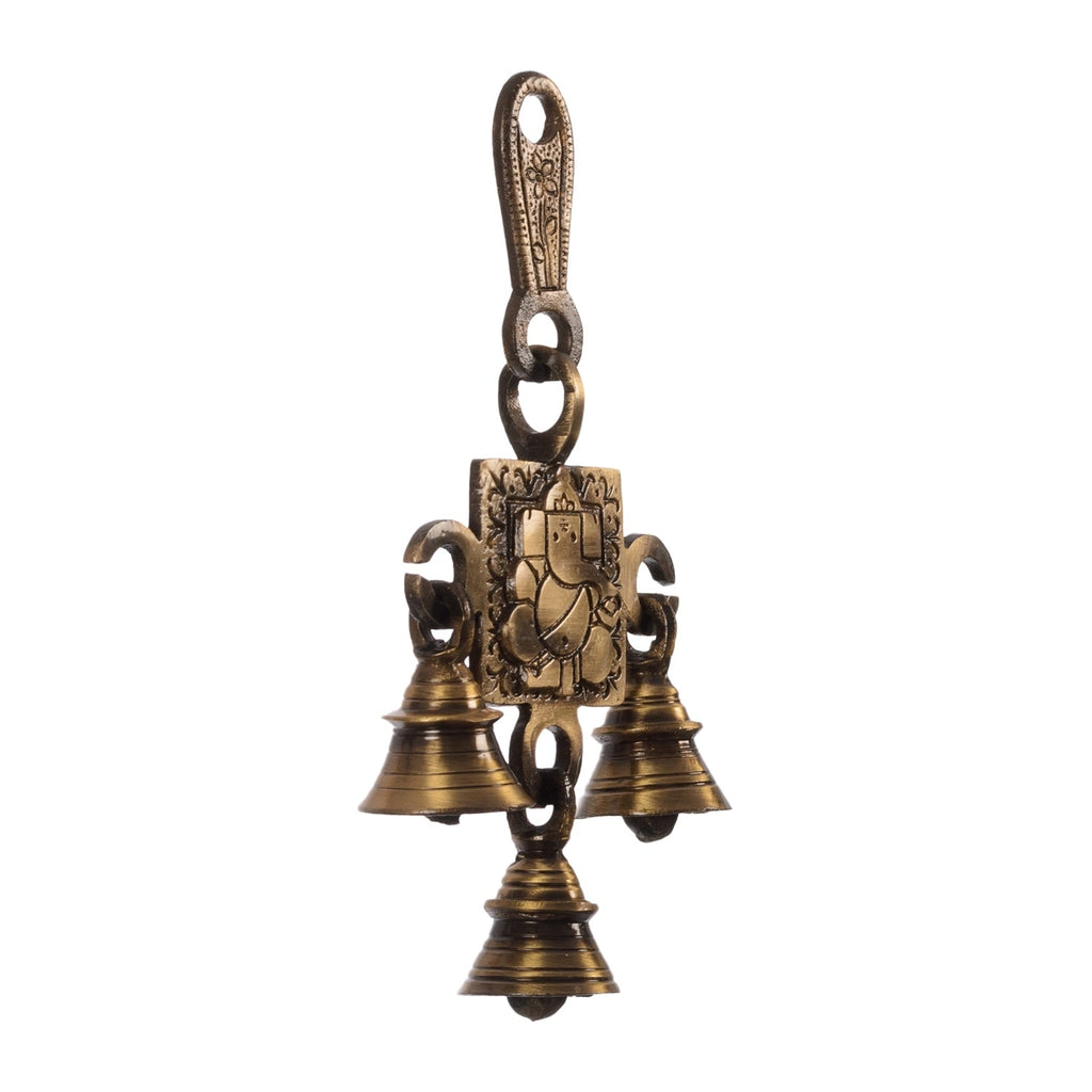 Lord Ganesha Brass Wall Hanging Bells Kafalo
