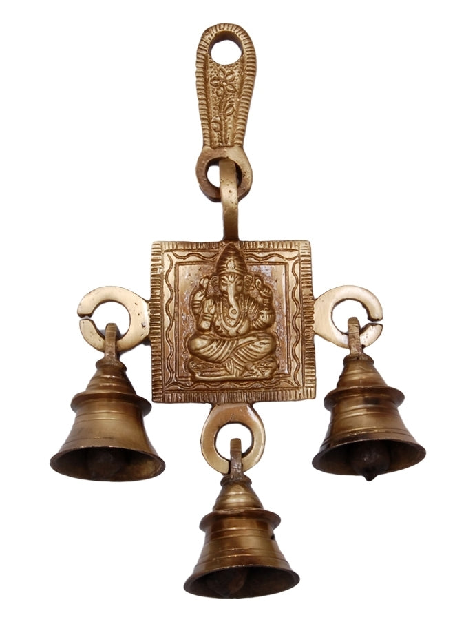 Lord Ganesha Brass Wall Hanging Bells Kafalo