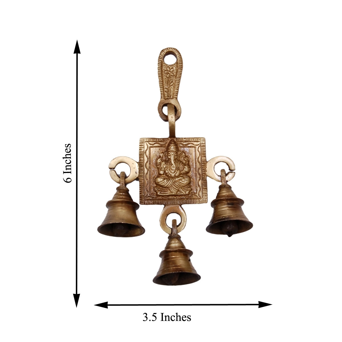 Lord Ganesha Brass Wall Hanging Bells Kafalo