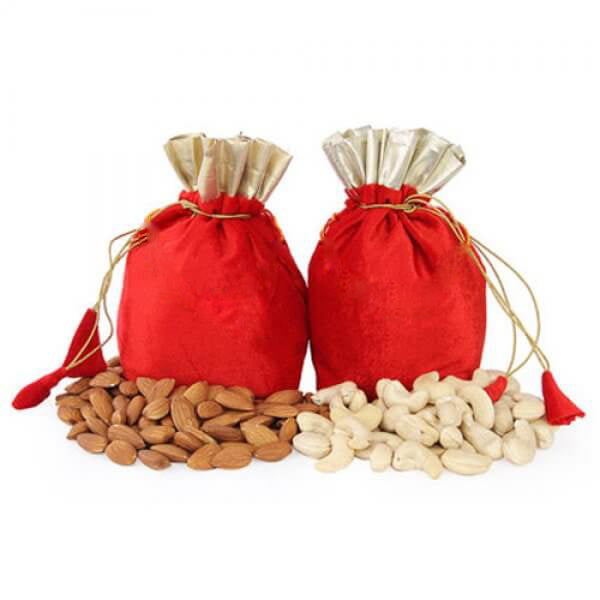 Designer Rakhi with Badam and Cashew (200 gm each, total 400 gm) and Roli Tikka Matki, Best Wishes Greeting Card Kafalo