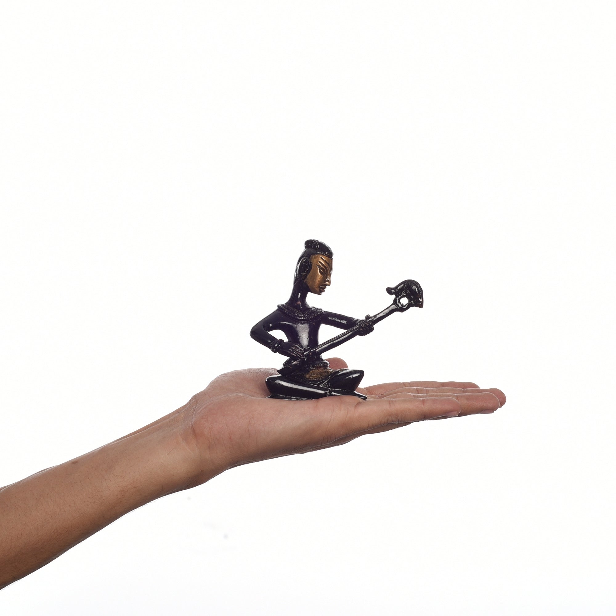 Black and Golden Brass Decorative Musicians Showpiece Set of 4 Kafalo