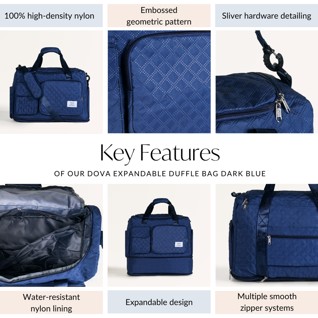 Dova Expandable Duffle Bag Dark Blue Nestasia