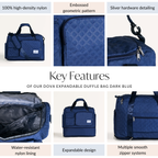 Dova Expandable Duffle Bag Dark Blue Nestasia