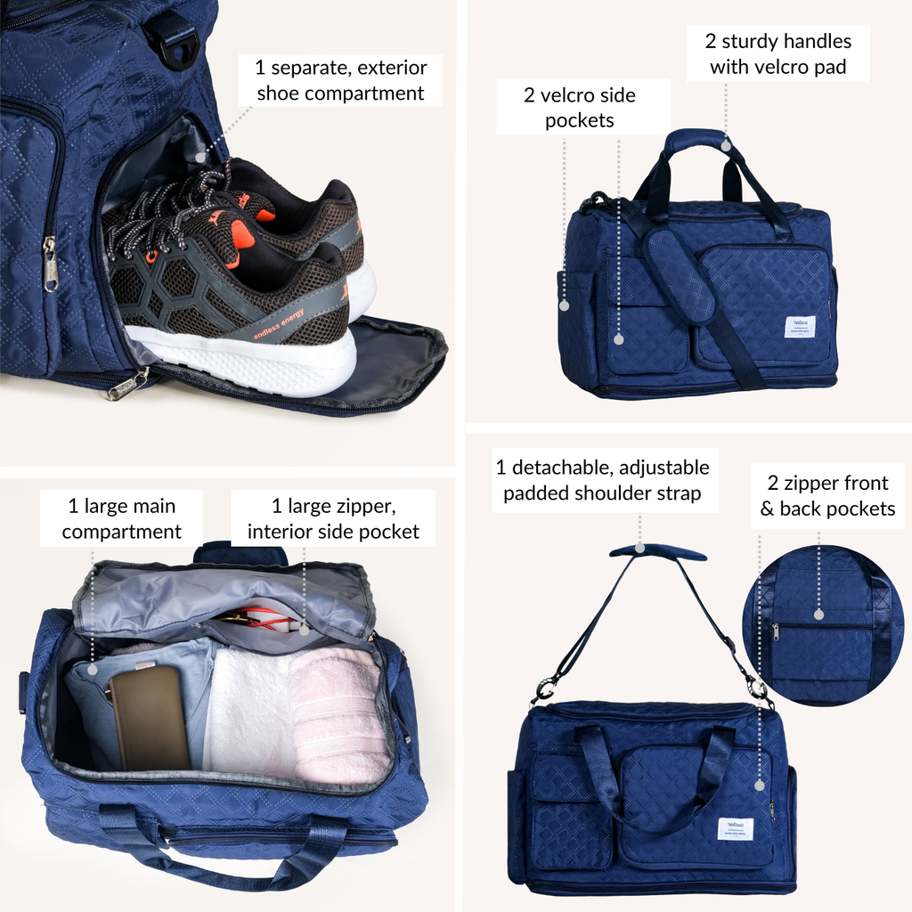 Dova Expandable Duffle Bag Dark Blue Nestasia