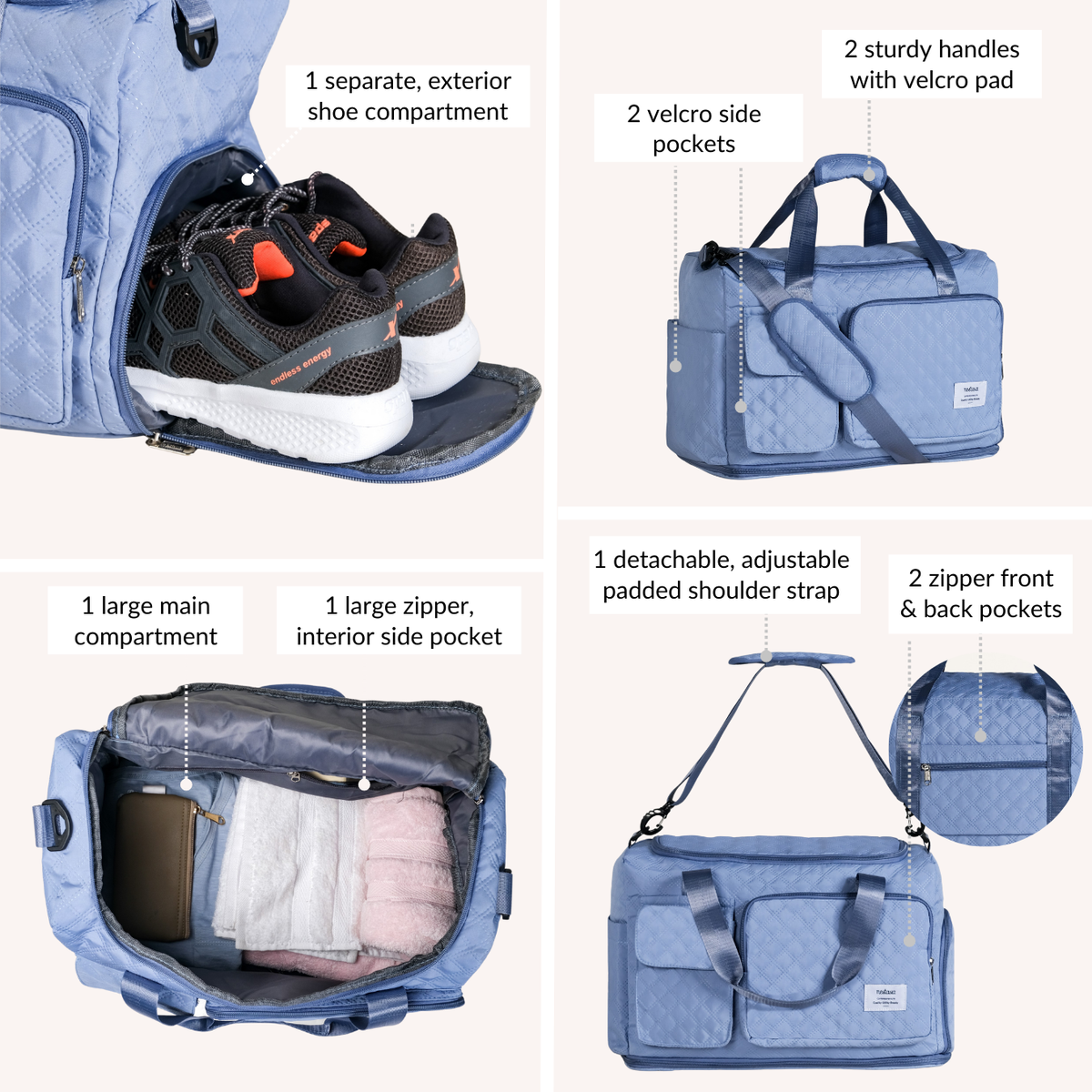 Expandable Dova Travel Duffle Bag Nestasia