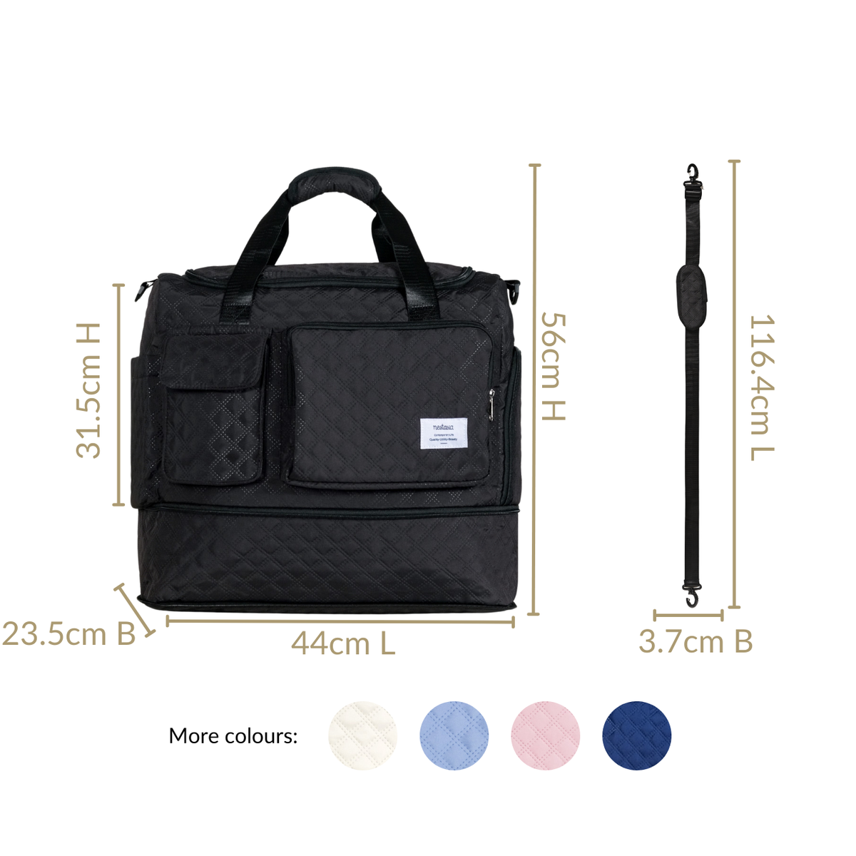 Dova Extendable Bag For Travel Black Nestasia