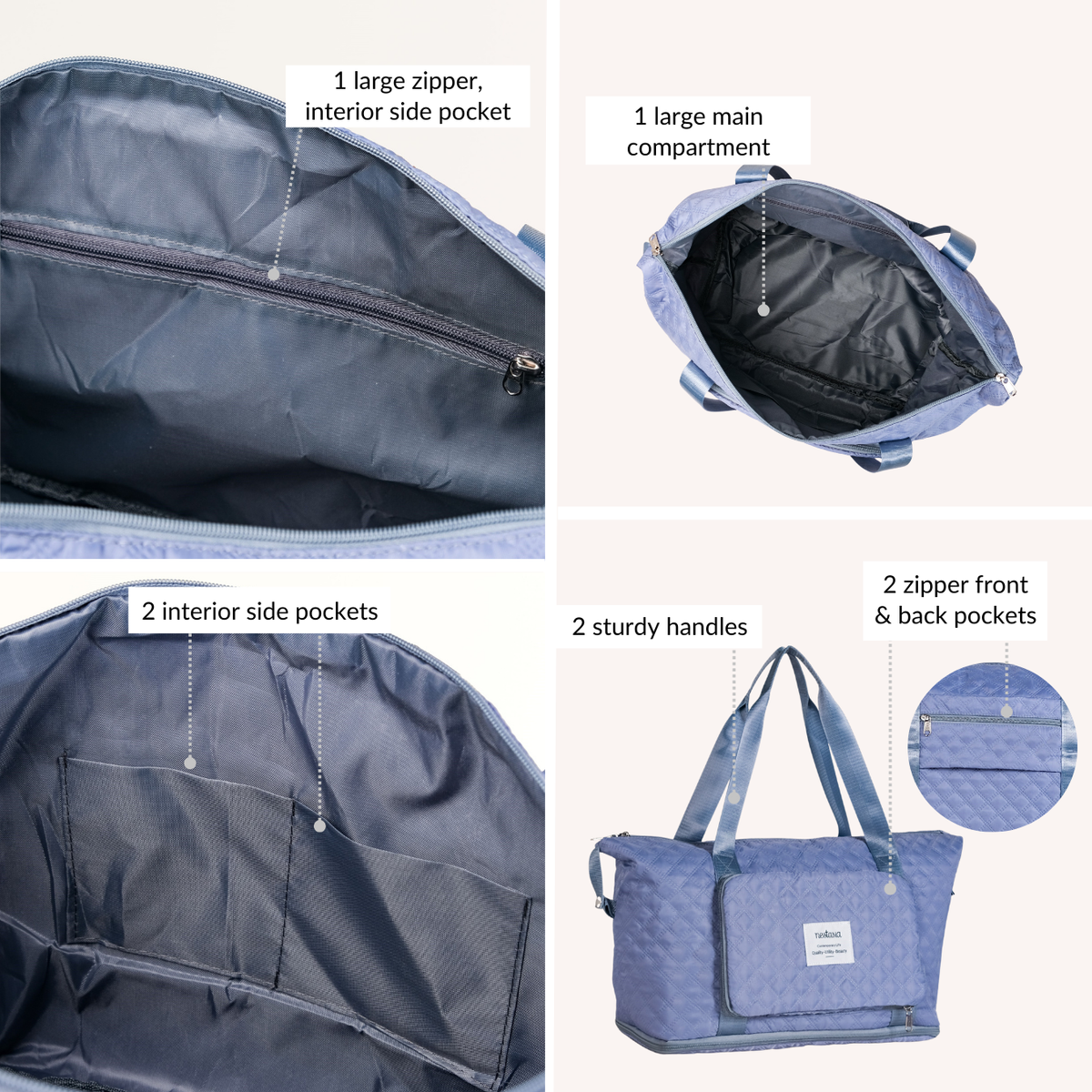 Montara Travel Tote Bag Expandable Foldable Nestasia