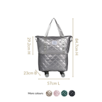 Movo Expandable Travel Bag With Removable Wheels Silver Nestasia