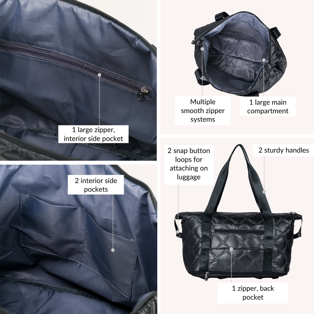 Movo Travel Bag With Removable Wheels Metallic Black Nestasia
