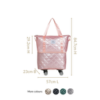 Movo Adjustable Travel Bag With Detachable Wheels Pearl Pink Nestasia