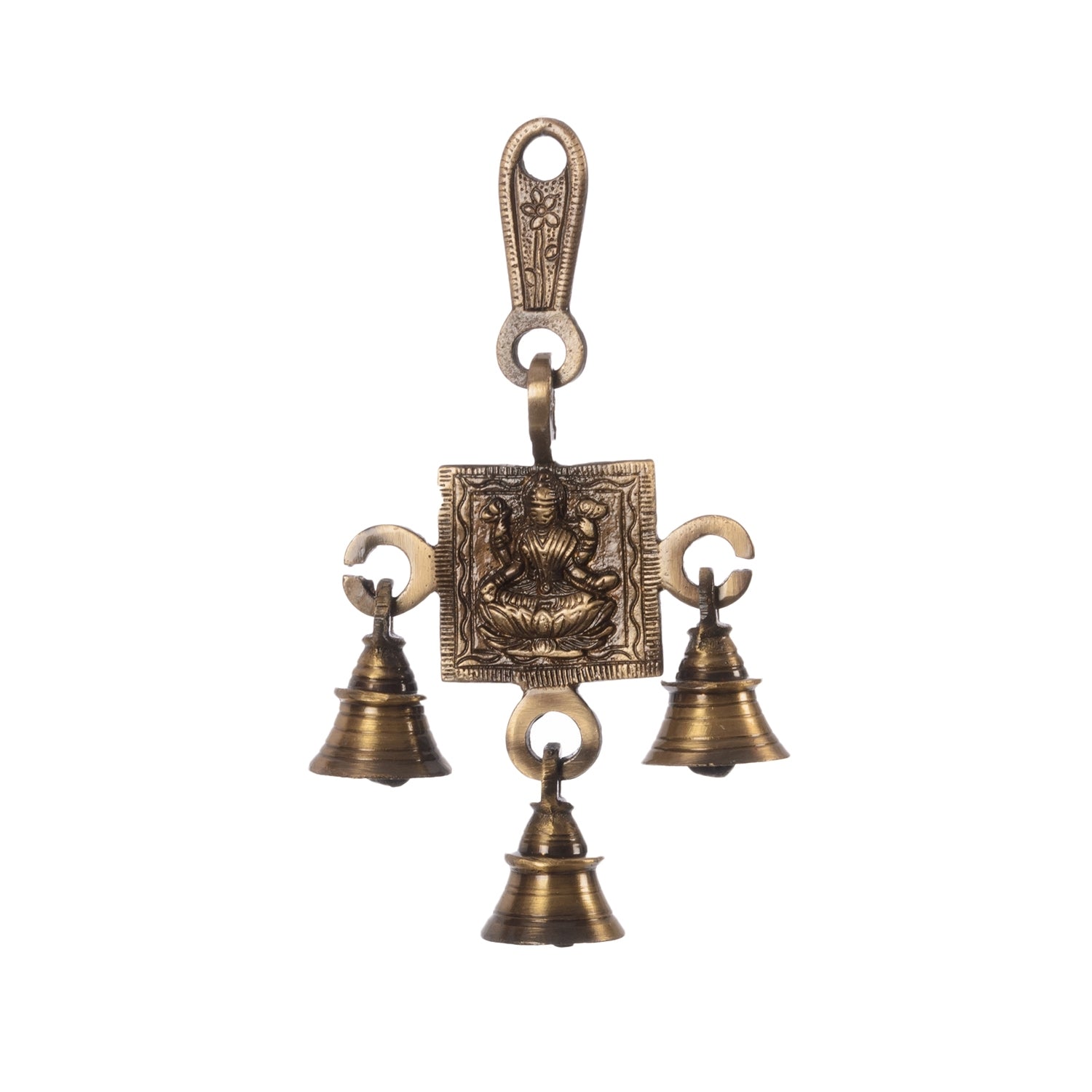 Goddess Laxmi Brass Wall Hanging Bells Kafalo