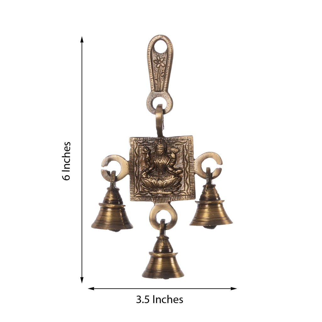Goddess Laxmi Brass Wall Hanging Bells Kafalo