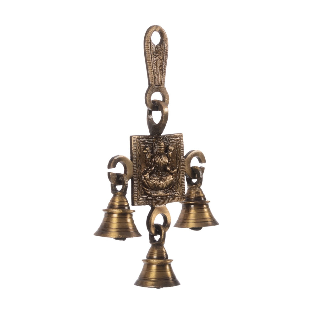 Goddess Laxmi Brass Wall Hanging Bells Kafalo